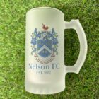 Nelson FC Frosted Stein Glass Close up